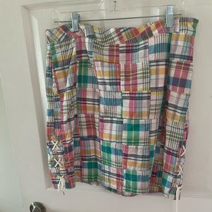 Multi color Talbots skirt plaid colors red green yellow blue white